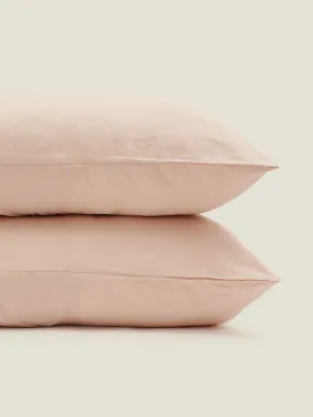 100% Linen Pillowcase Set (of two) in Blush