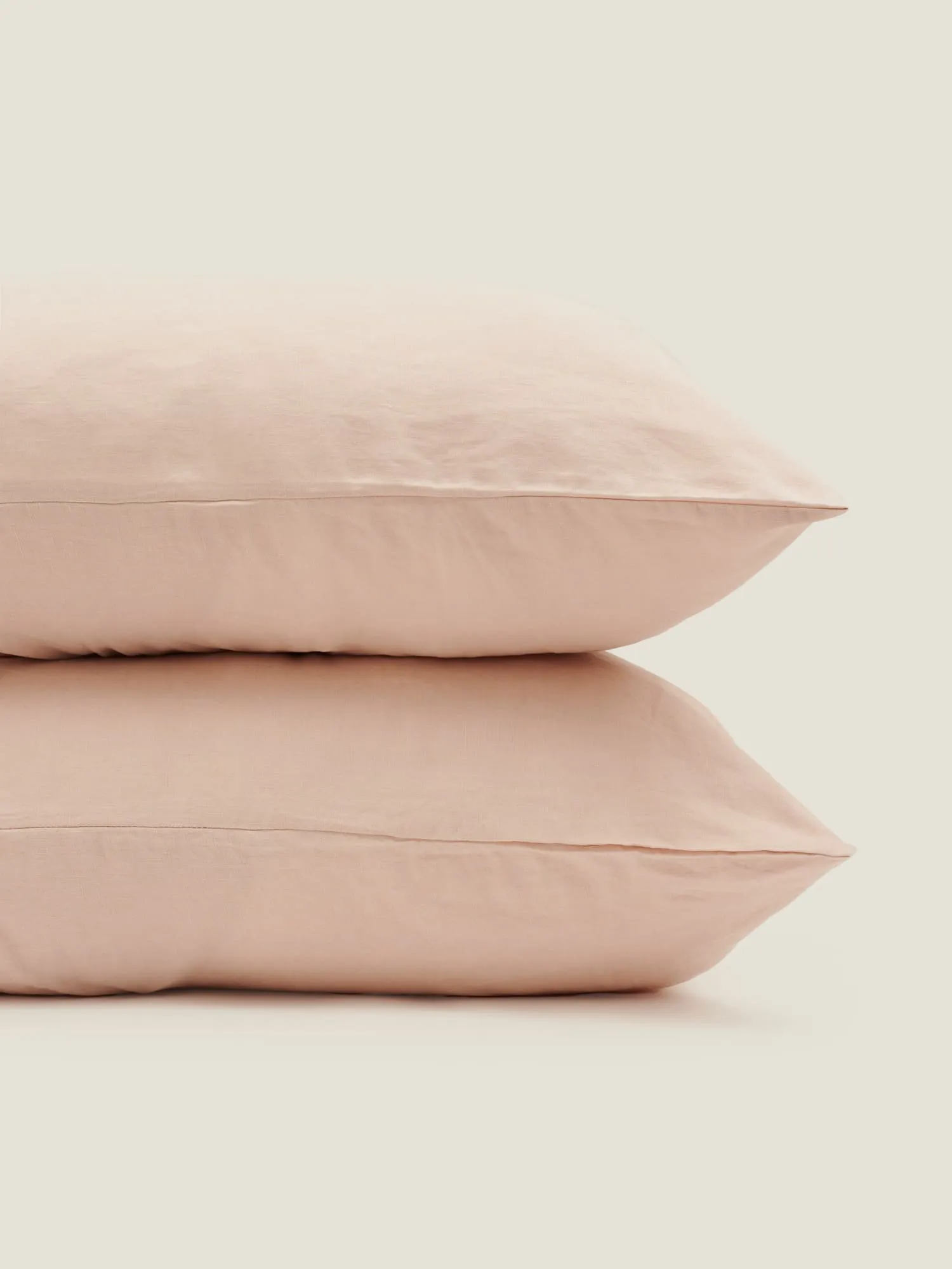100% Linen Pillowcase Set (of two) in Blush