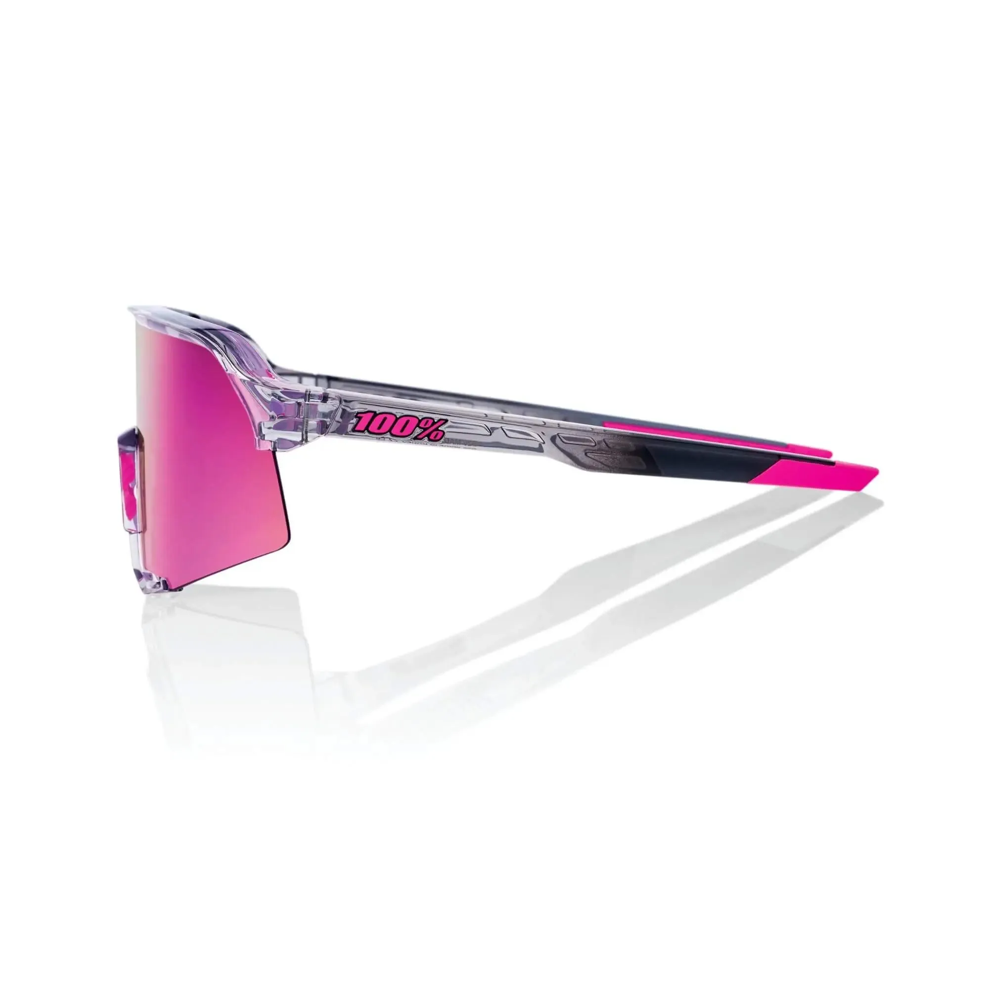 100% S3 Glasses Polished Translucent Grey / Purple Multilayer Mirror Lens