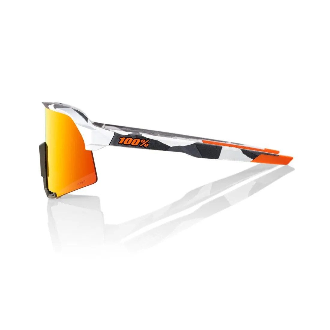 100% S3 Sunglasses Soft Tact Grey Camo - HiPER® Red Multilayer Mirror Lens