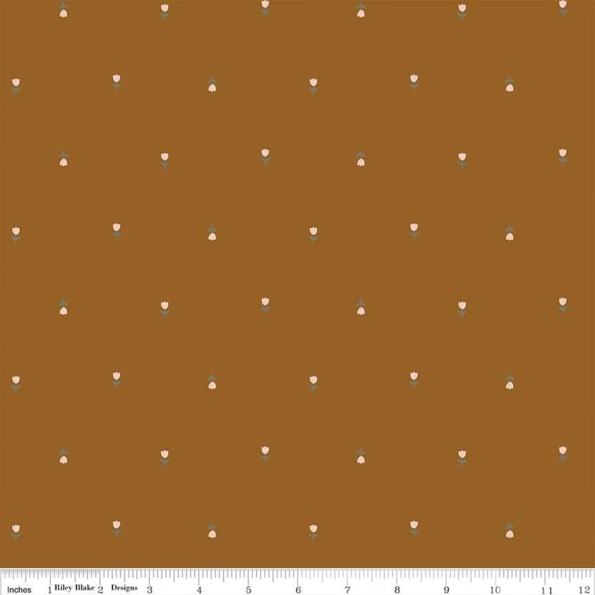 Blush n' Butterscotch by Simple Simon and Company for Riley Blake Designs - Tulips Cinnamon - C15591-CINNAMON - Sold in 1/2 yard increments