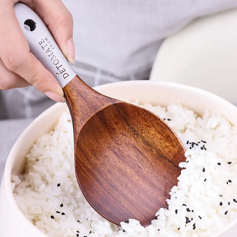 Colorful Teak Lacquer Kitchen Utensils Set