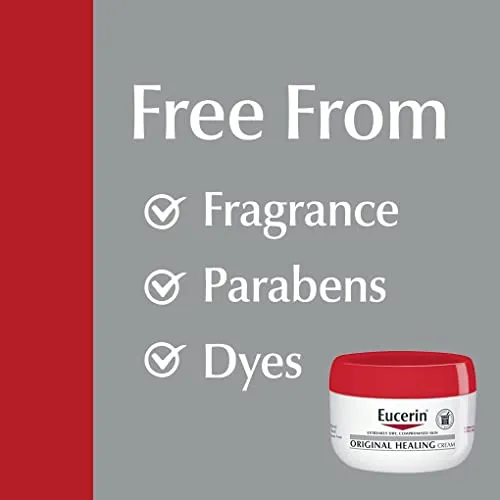 Eucerin Original Healing Cream, Unscented Body Cream for Extremely Dry, Sensitive and Compromised Skin, Emollient Enriched Body Moisturizer, 16 Oz Jar, Pack of 2