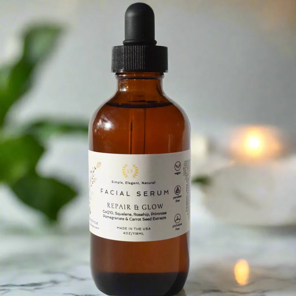 Facial Rejuvenating Serum - Organic & Vegan Skin Care with CoQ10, Squalane, Rosehip, and Pomegranate Seed Extract
