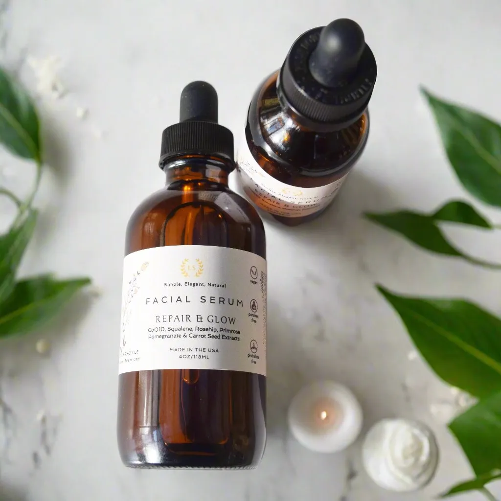 Facial Rejuvenating Serum - Organic & Vegan Skin Care with CoQ10, Squalane, Rosehip, and Pomegranate Seed Extract