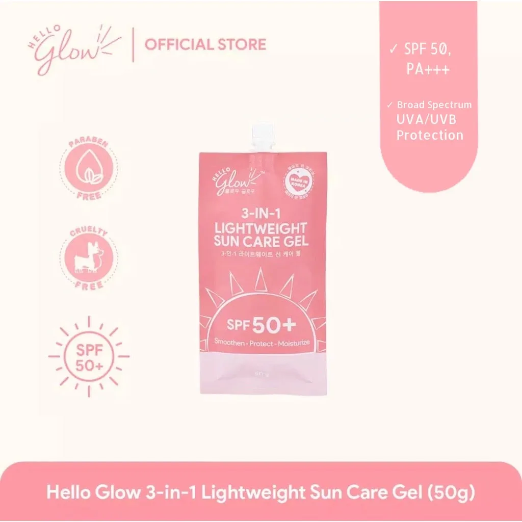 Hello Glow 3-in-1 Lightweight Sun Care Gel SPF50  (50gm)