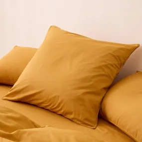 Leo Washed Cotton - Mustard European Pillowcase