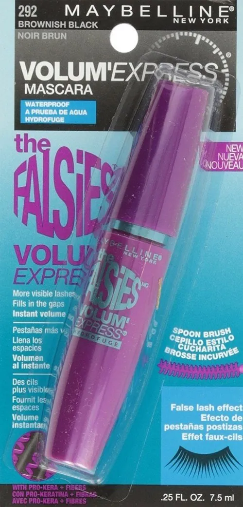Maybelline New York Volum' Express The Falsies Waterproof Mascara, Brownish Black [292] 0.25 oz...