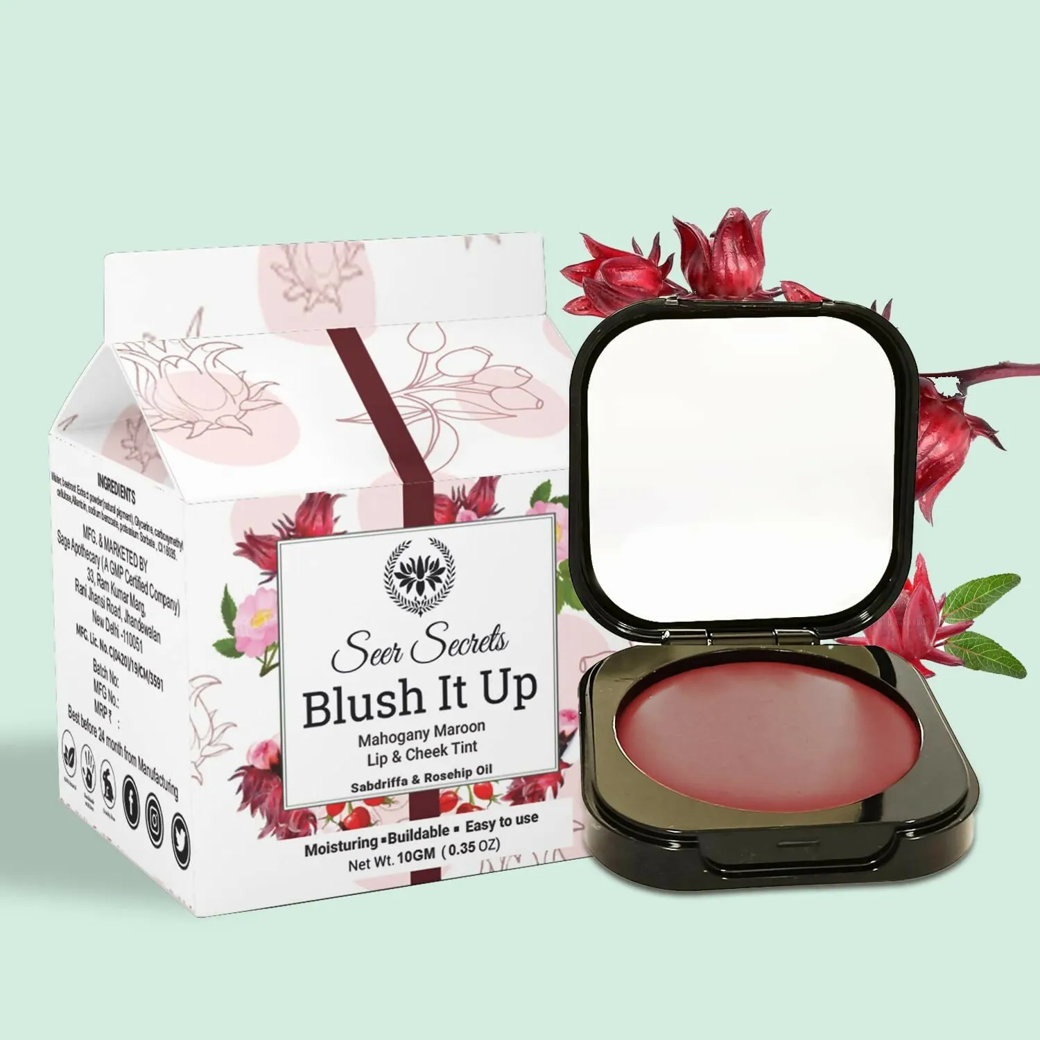 Natural Blush It Up Lip & Cheek Tint Mahogany Maroon (10gm)