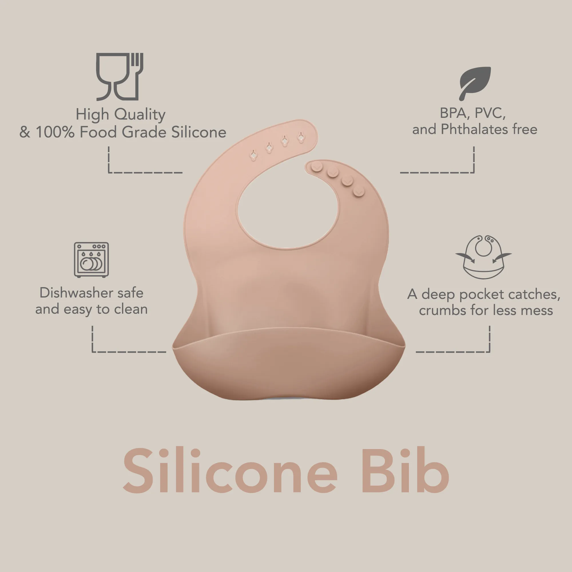 noüka Bib - Soft Blush