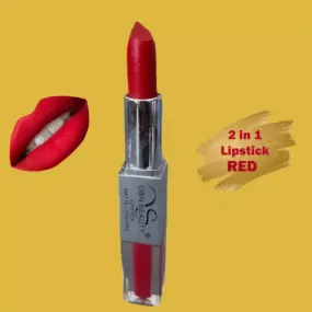 OBN Beauty 1PC Matte & Metallic RED Supreme Shades Waterproof Longlasting Stick & Liquid 2in1 Lipstick For Girls & Women By SENECIO