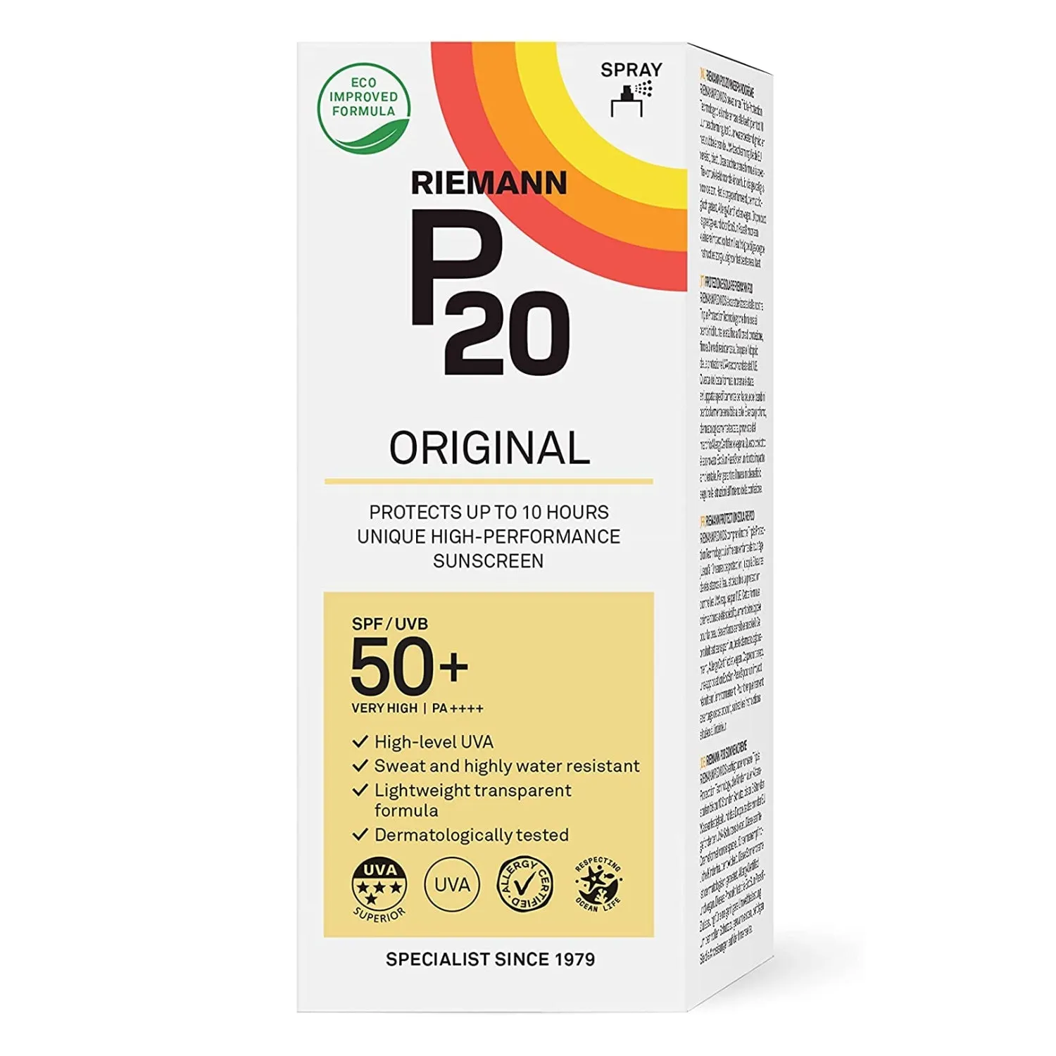 Riemann P20 SPF50  Sensitive Skin Very High Sunscreen Spray 200ml