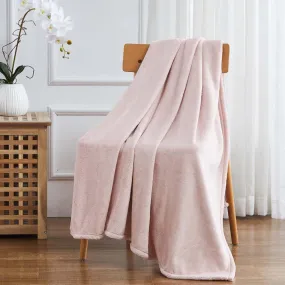 RT Designers Collection Morgan Perfect for Afternoon Naps or Home Decor Solid Matte Fleece Throw 50"x70" Blush