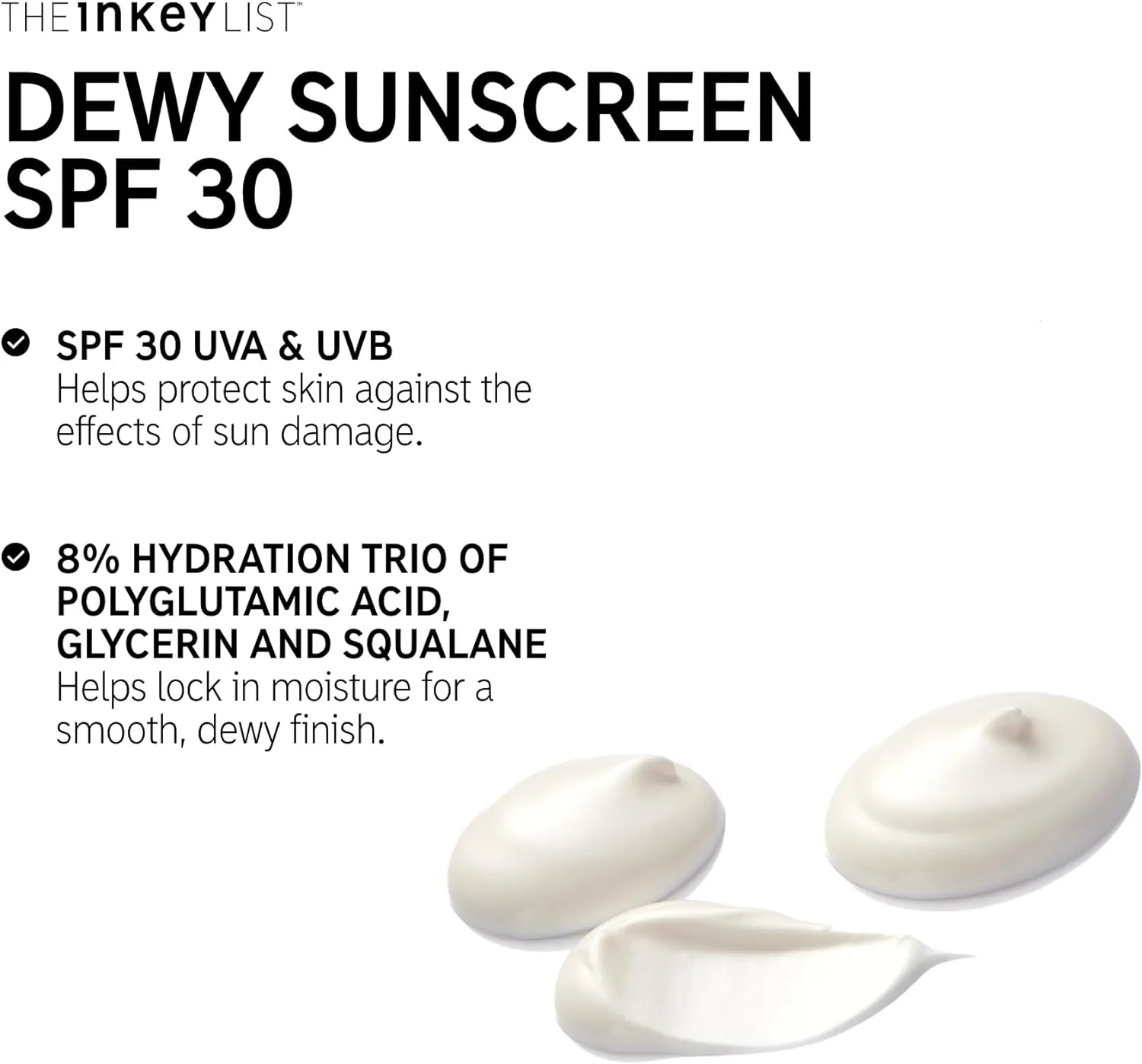 The INKEY List Polyglutamic Acid Dewy Sunscreen SPF30 - 50ml