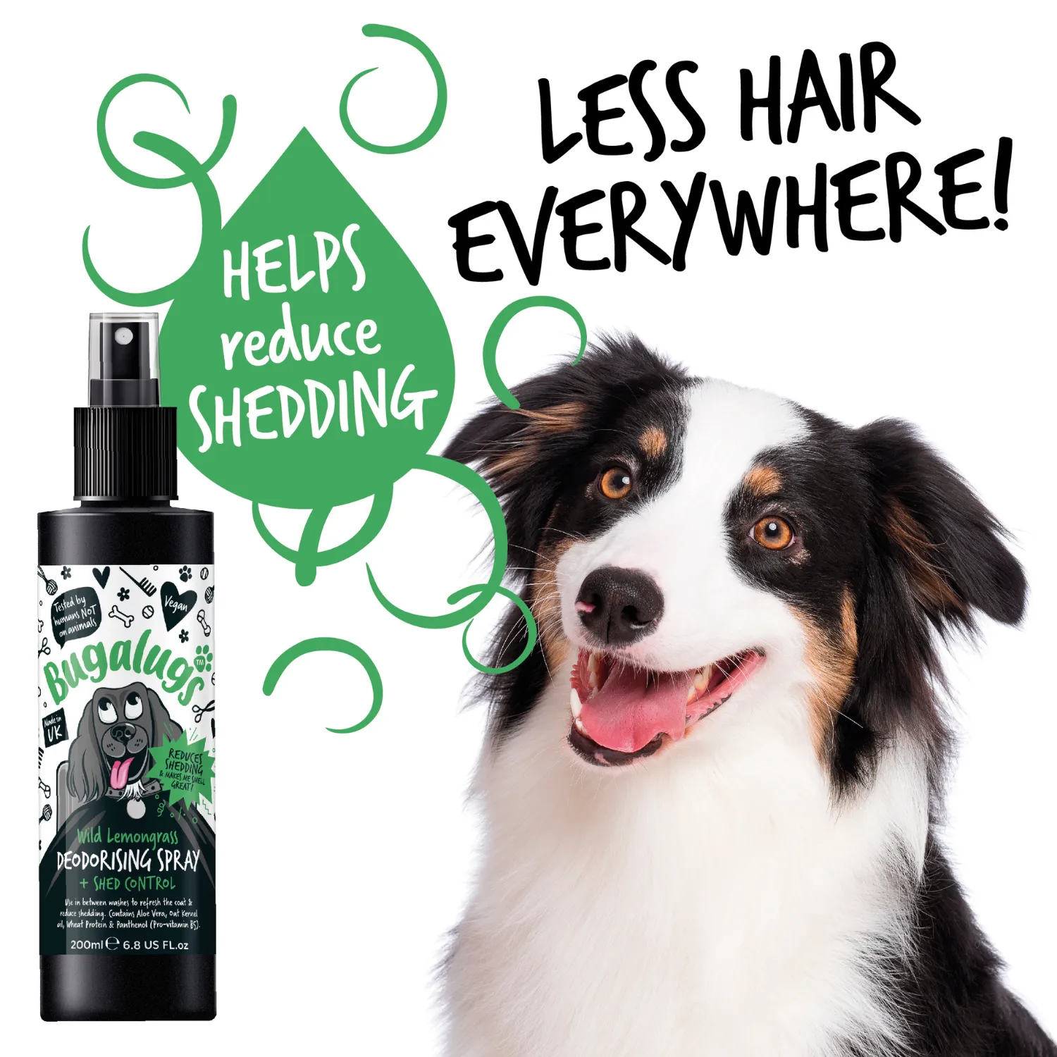 Wild Lemongrass Dog Deodorising Spray with Shed Control