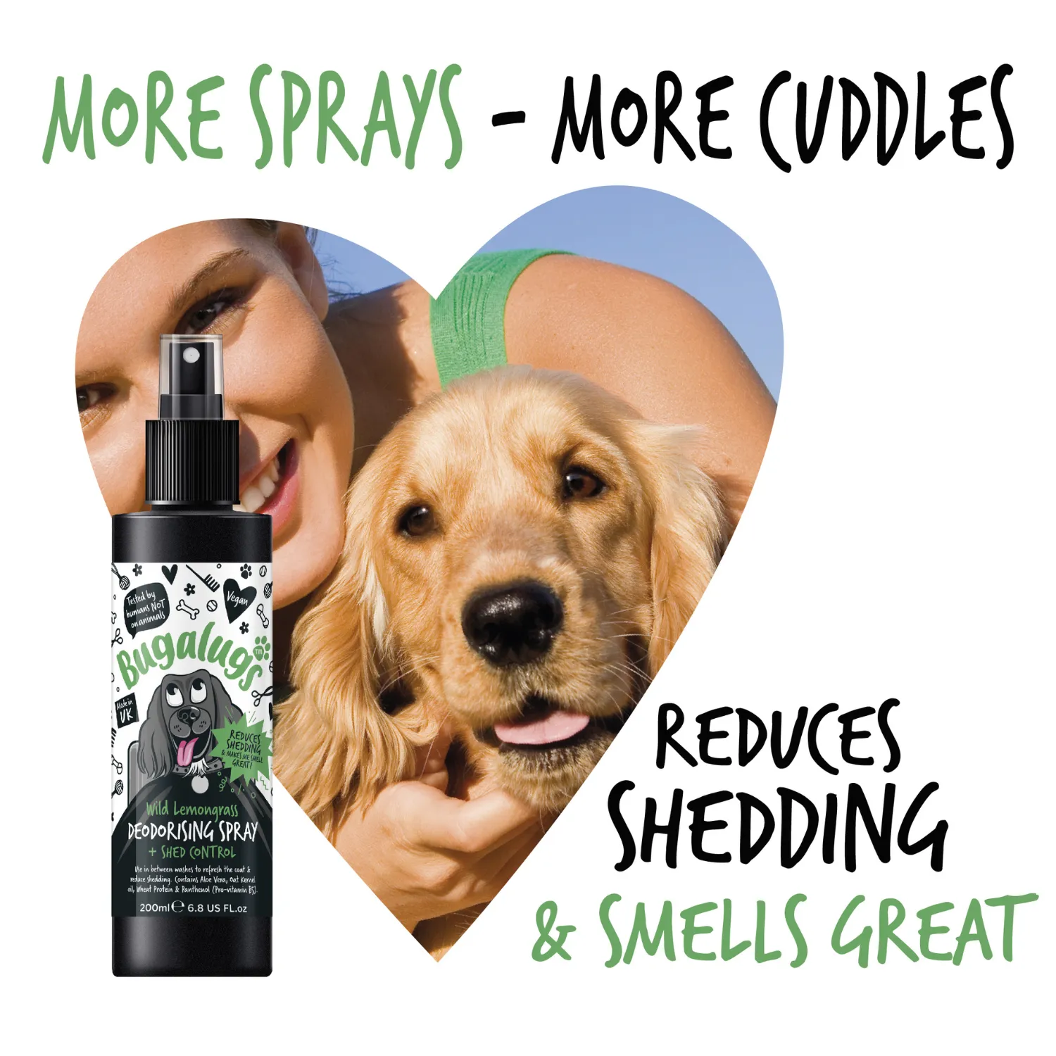 Wild Lemongrass Dog Deodorising Spray with Shed Control