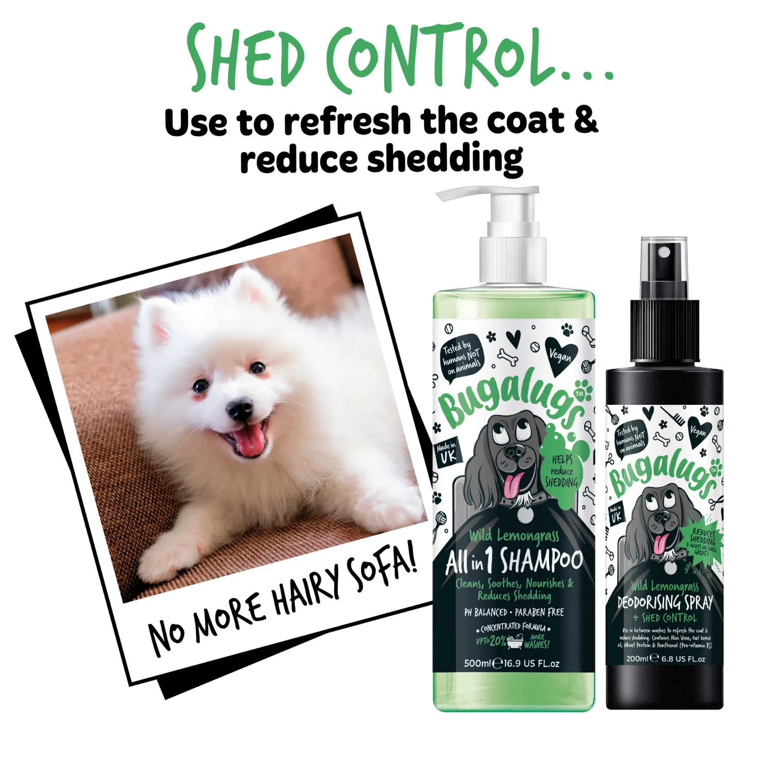 Wild Lemongrass Dog Deodorising Spray with Shed Control